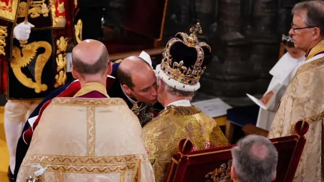 Prince William kisses the King