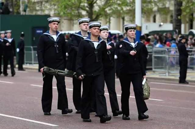 Royal Navy Sailors seen on the Mall