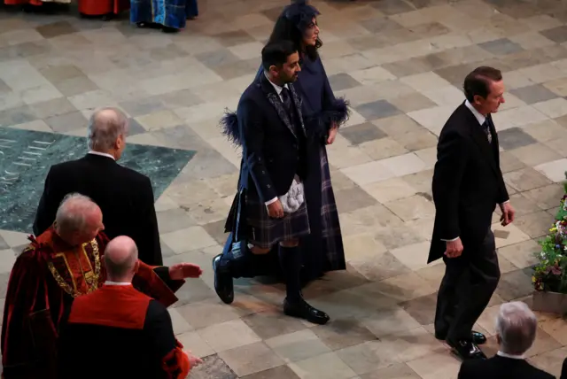 Scotland's recently-installed First Minister Humza Yousaf is among those who has arrived at the Abbey