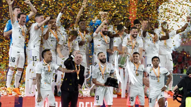 Real Madrid lift the Copa del Rey trophy for 2023