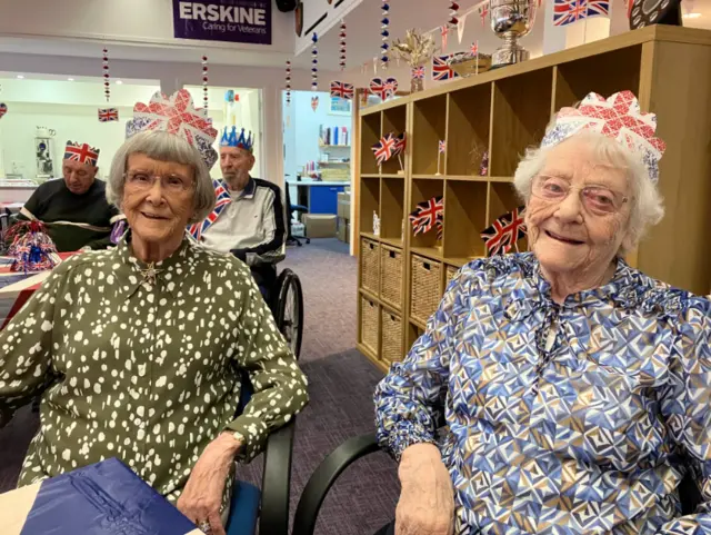 Jessie Dewar, 99 , from Knightswood in Glasgow and Jessie Ellingham, 94 joined the Coronation celebrations at Erskine Home, part of the Erskine veterans charity.