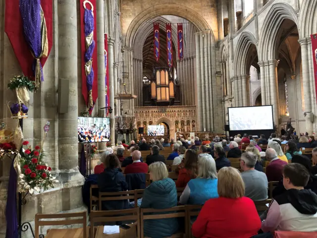 Inside Ripon cathedral