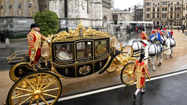 The King and Queen arrive at Westminster Abbey