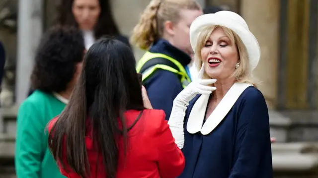 Joanna Lumley poses outside the Abbey