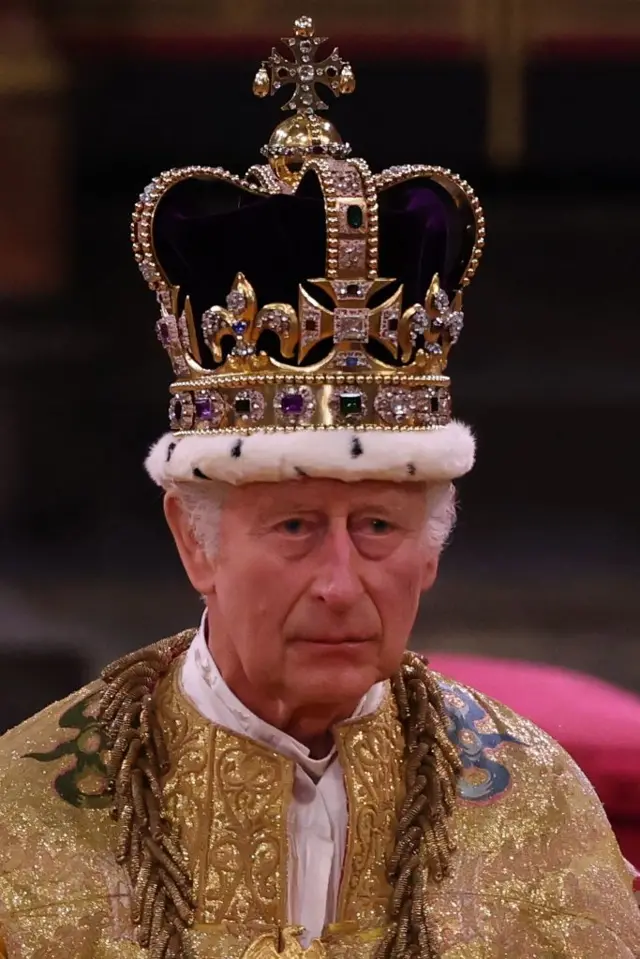 king charles wearing a crown