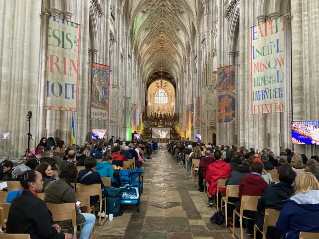 people in Winchester Cathedral