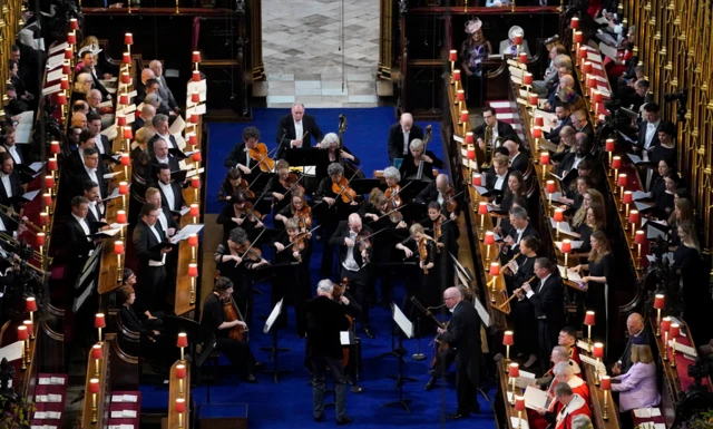 Musicians perform at Westminster Abbey