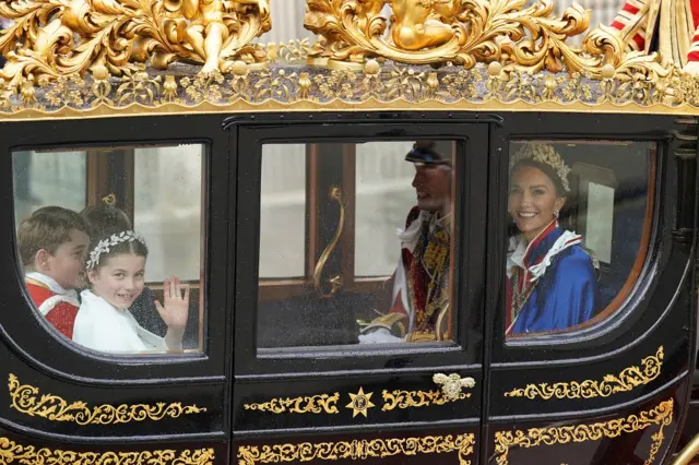 Princess Charlotte and the Princess of Wales in the golden coach