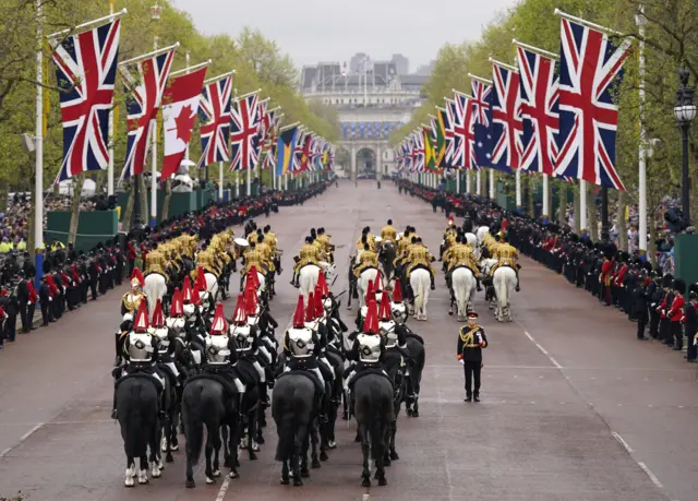 Members of the Household cavalry at the procession