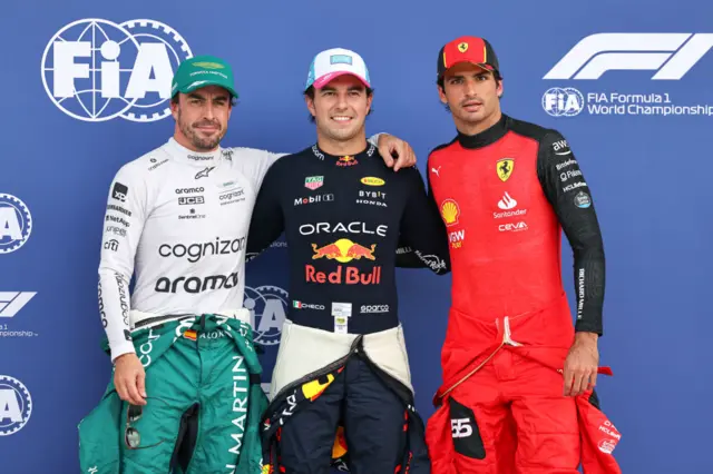 Fernando Alonso, Sergio Perez and Carlos Sainz