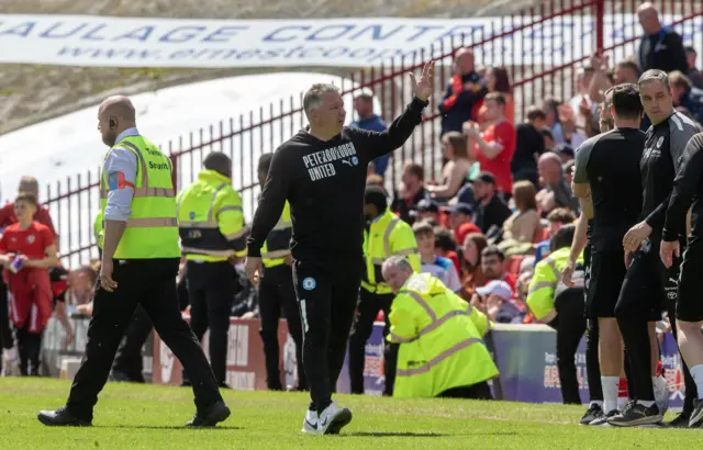 Peterborough boss Darren Ferguson celebrates