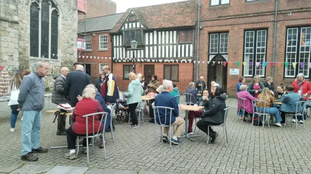 people at the street party in Southampton