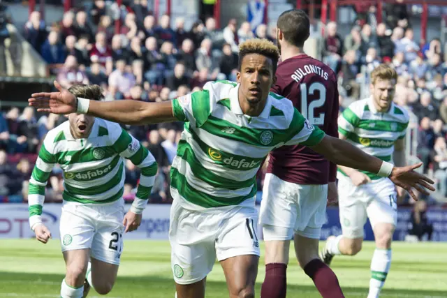 Scott Sinclair celebrates his hat-trick in 2017