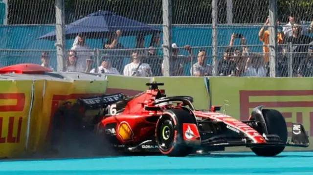 Charles Leclerc crashes in qualifying