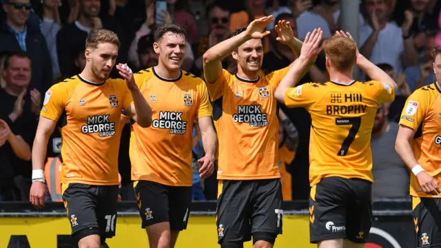 Cambridge celebrate against Forest Green