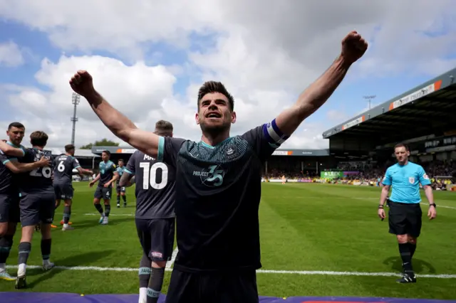 Plymouth's Joe Edwards celebrates