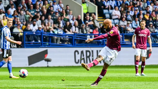 Derby's David McGoldrick shoots at goal