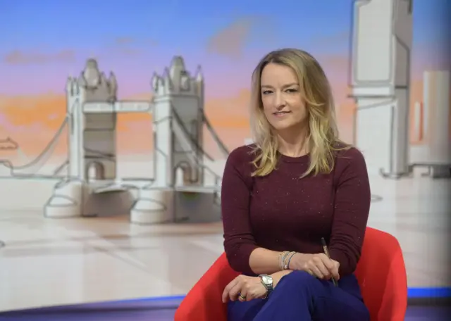 Laura Kuenssberg on a BBC set