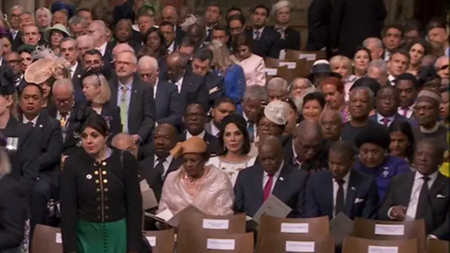 Commonwealth leaders seated in Westminster Abbey - 6 May 2023