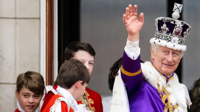 King Charles waving