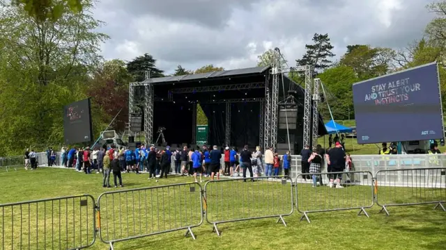 Ipswich Town fans at Christchurch Park