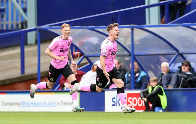 Sam Hoskins celebrates giving Northampton the lead