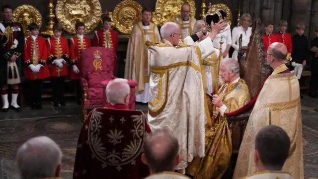 King Charles III is formally crowned by Archbishop of Canterbury Justin Welby