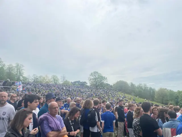 Ipswich fans at Christchurch Park