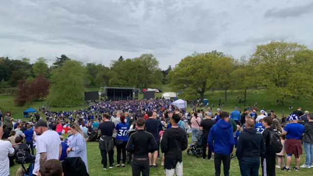 Ipswich Town fans at Christchurch Park