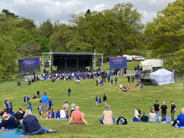 Wide shot of stage in Christchurch Park