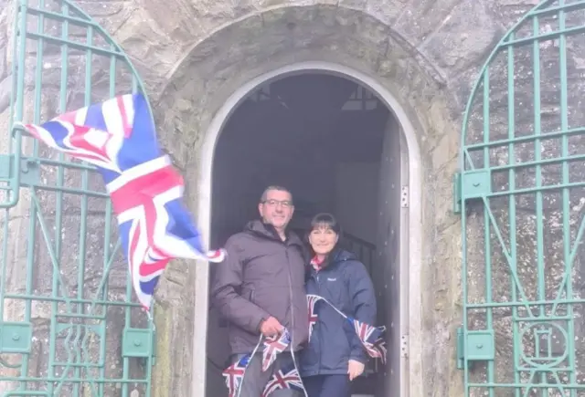 Colin and Ceri at the Pontypool Folly Tower