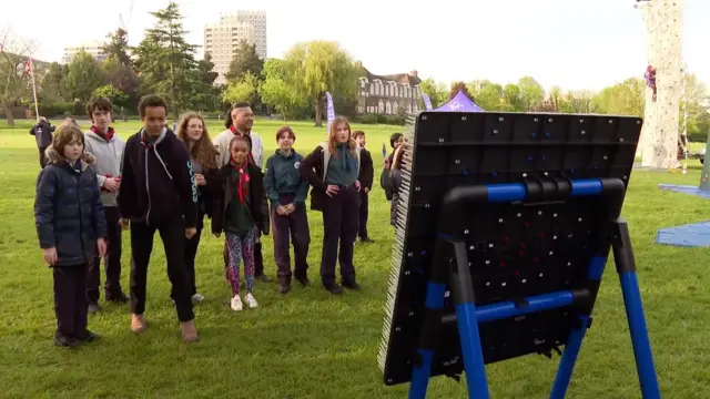 Children playing darts