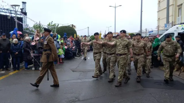 Army cadets march to Weighbridge, Jersey