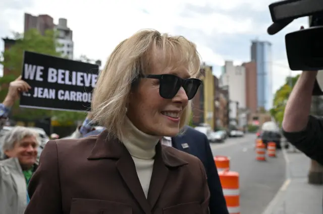 E Jean Carroll arrives at court on May 9