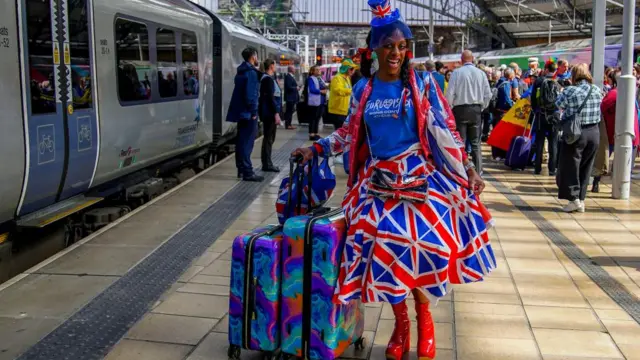 Fan dressed in union flags