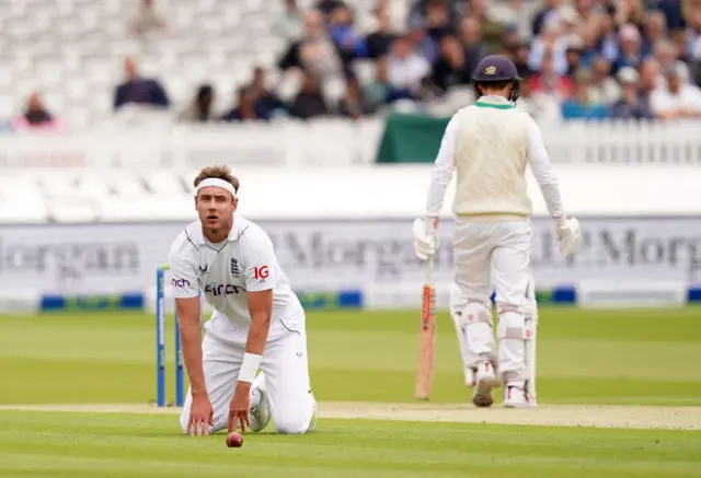 Stuart Broad looks on