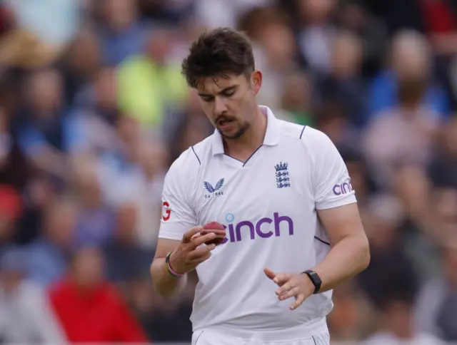 England's Josh Tongue prepares to bowl