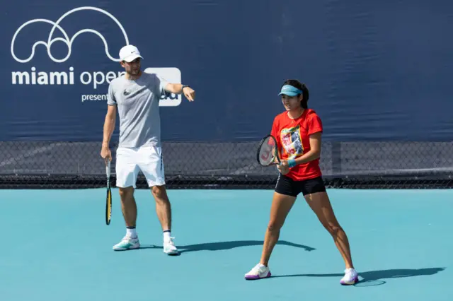 Sebastian Sachs and Emma Raducanu at the Miami Open