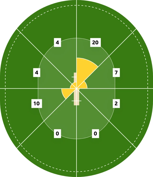 Zak Crawley's wagon wheel against Ireland