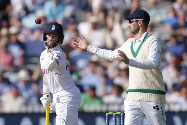 England's Ben Duckett with Ireland's Andy Balbirnie