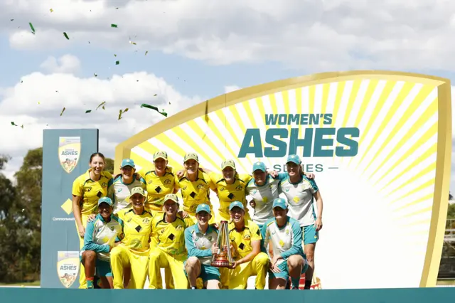 Australia celebrate women's Ashes win