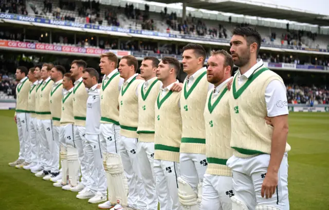 Ireland team during anthems