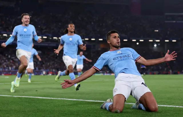 Rodri celebrates