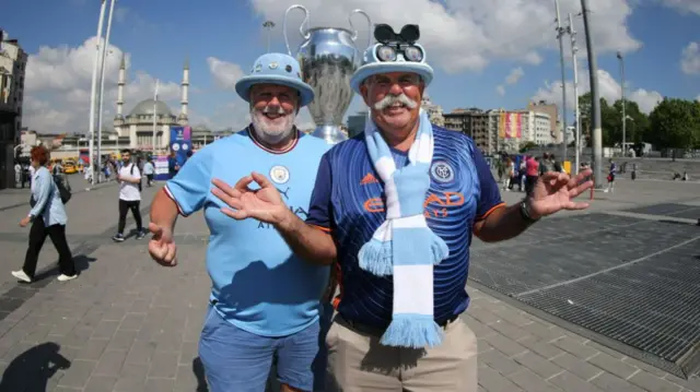 Manchester City fans before the Champions League final