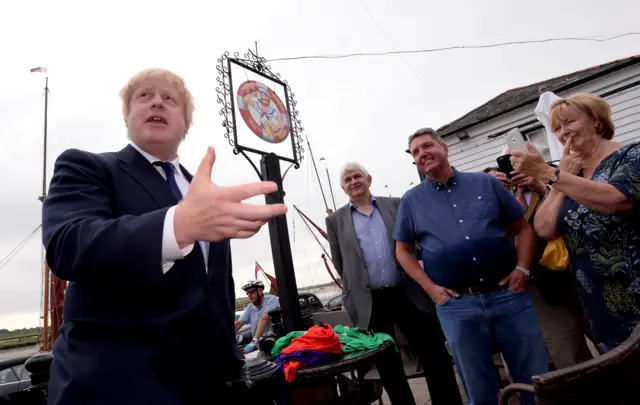 Boris Johnson and supporters