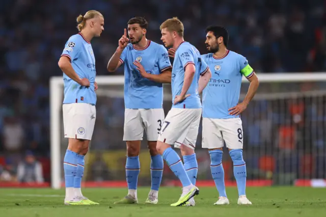 Erling Haaland, Rodri, Kevin de Bruyne and Ilkay Gundogan