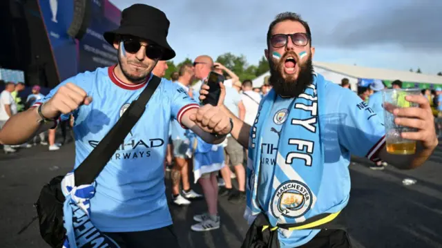 Manchester City fans before the Champions League final