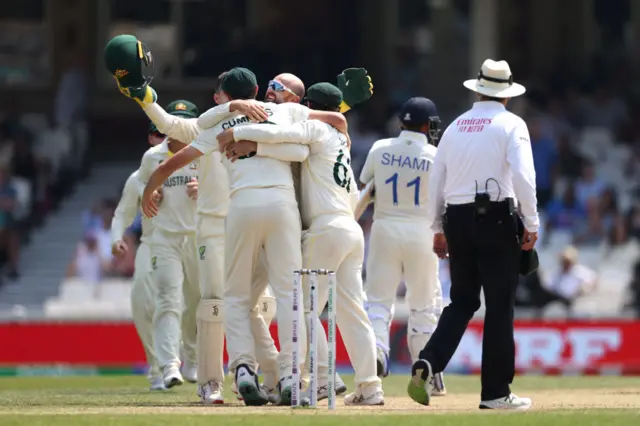 Nathan Lyon celebrates