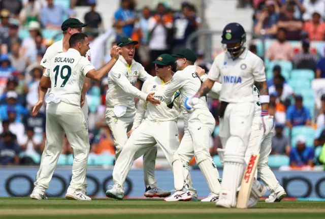 Steve Smith celebrates wicket