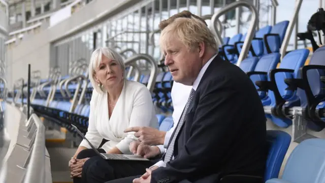 Nadine Dorries and Boris Johnson